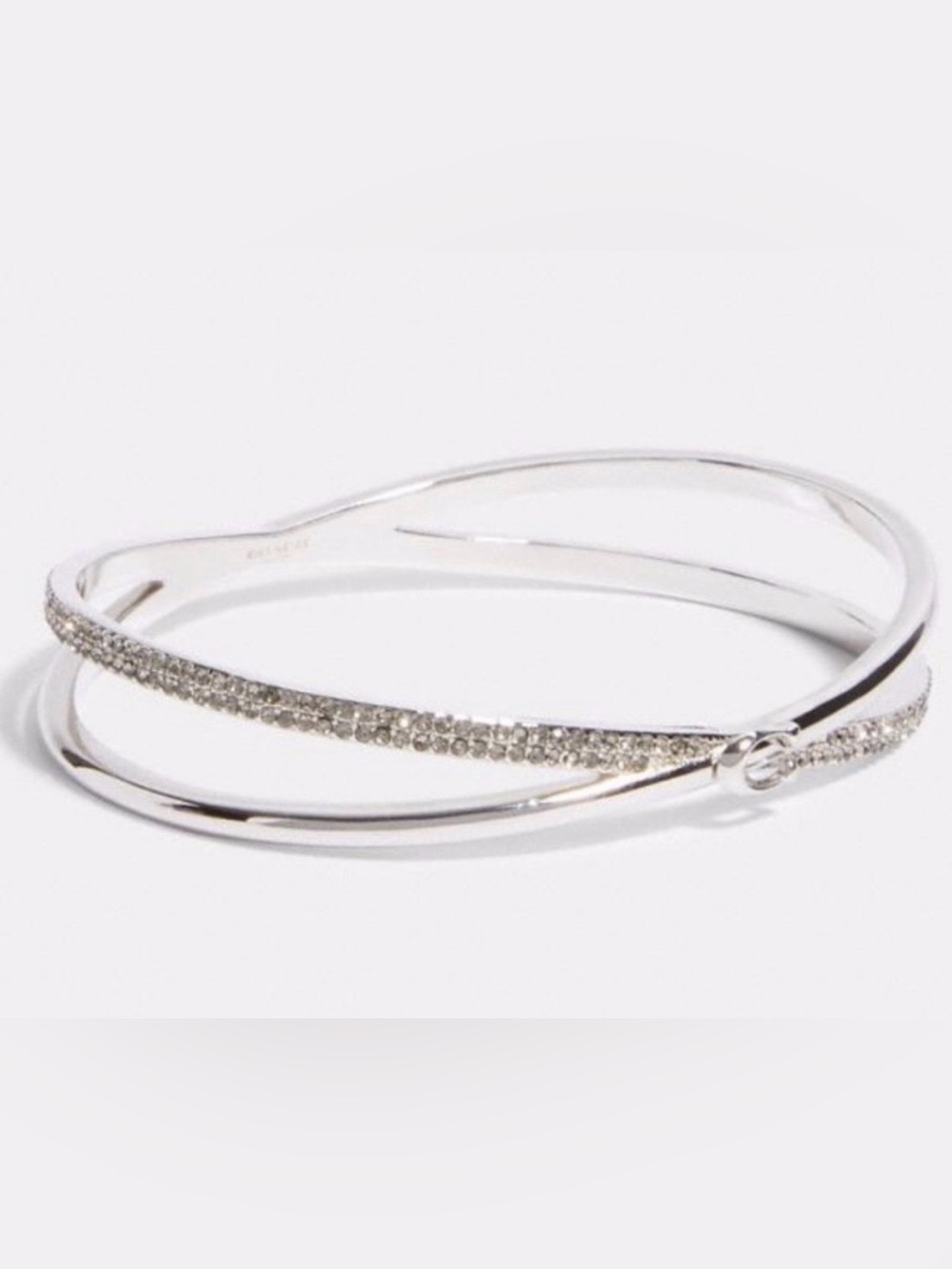 Coach Criss Cross Silver Crystal Bangle Bracelet